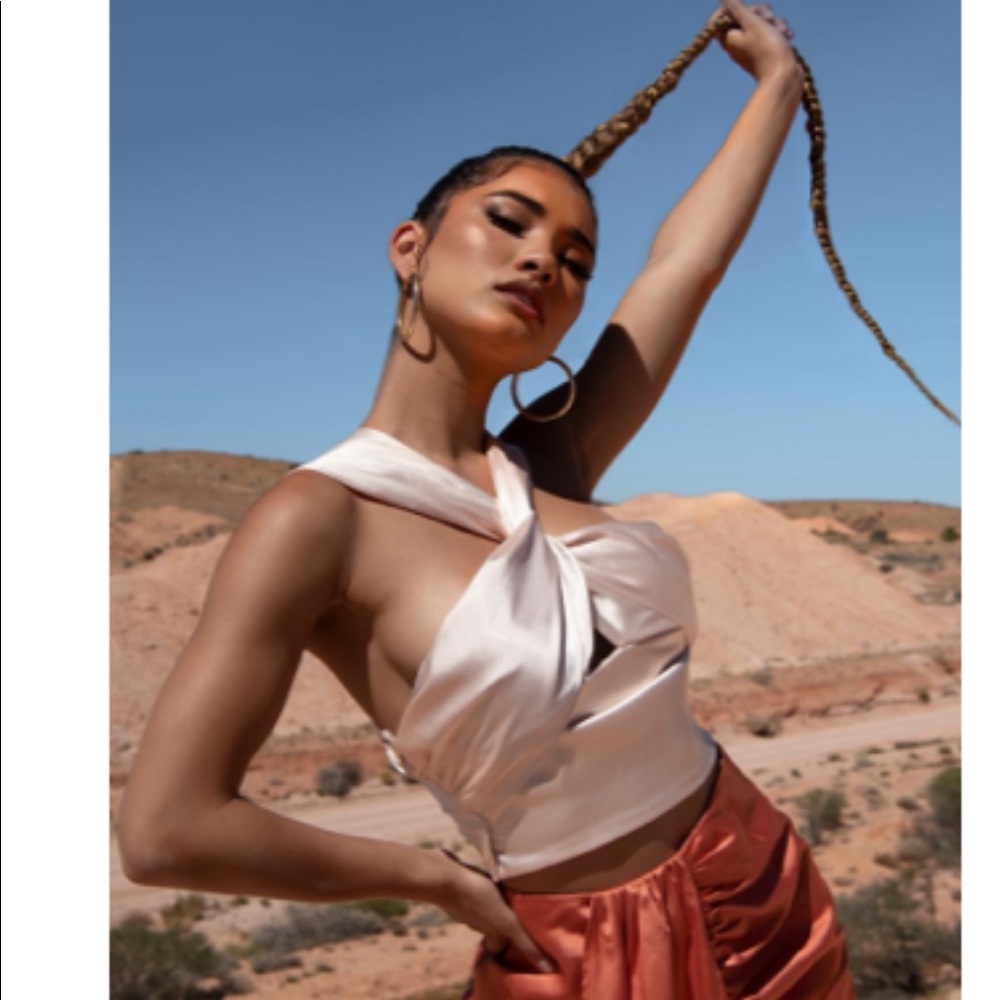 Plt satin crop top